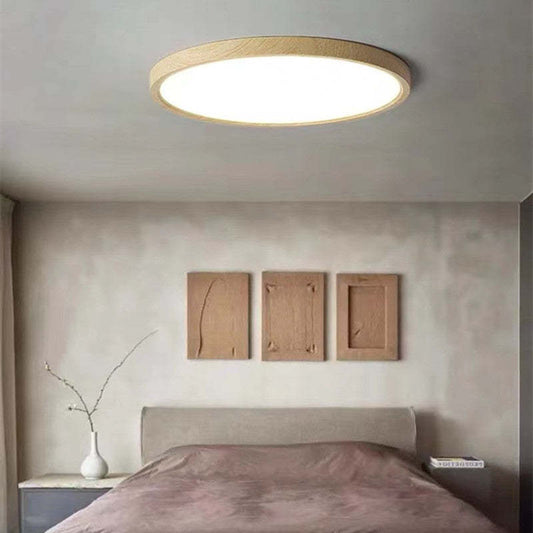 LED Wood Ceiling Light | 9.1"–19.7" | Flush Mount | Warm or Cold White | Dimmable | Brick by Brick