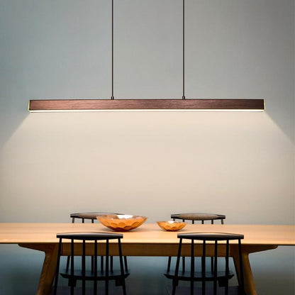 Modern LED Dining Room Chandelier | H 47.2 in | Nordic Long Hanging Fixture | Black or Gold Finish | Brick by Brick