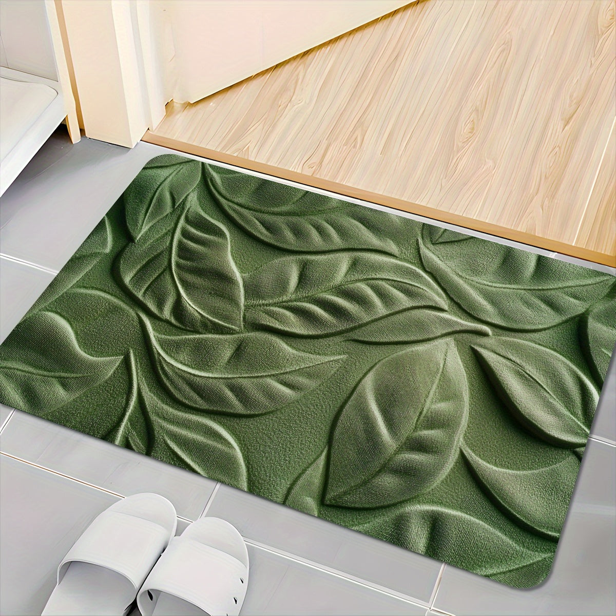 Quick-Dry Bath Mat | Diatomaceous Earth Leaf Pattern | Non-Slip | Brick by Brick