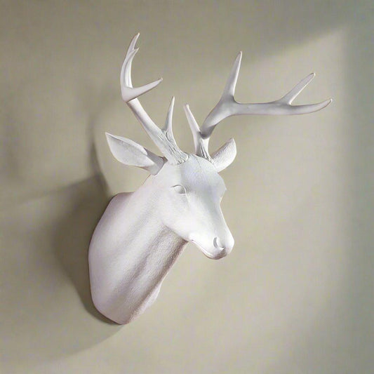 Nordic Deer Wall Decor | 15.7 x 19.95 in | Matte Black Stag Head Sculpture | Modern Wall Art | Brick by Brick