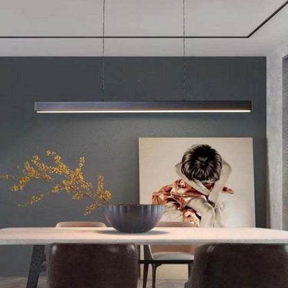 Modern LED Dining Room Chandelier | H 47.2 in | Nordic Long Hanging Fixture | Black or Gold Finish | Brick by Brick