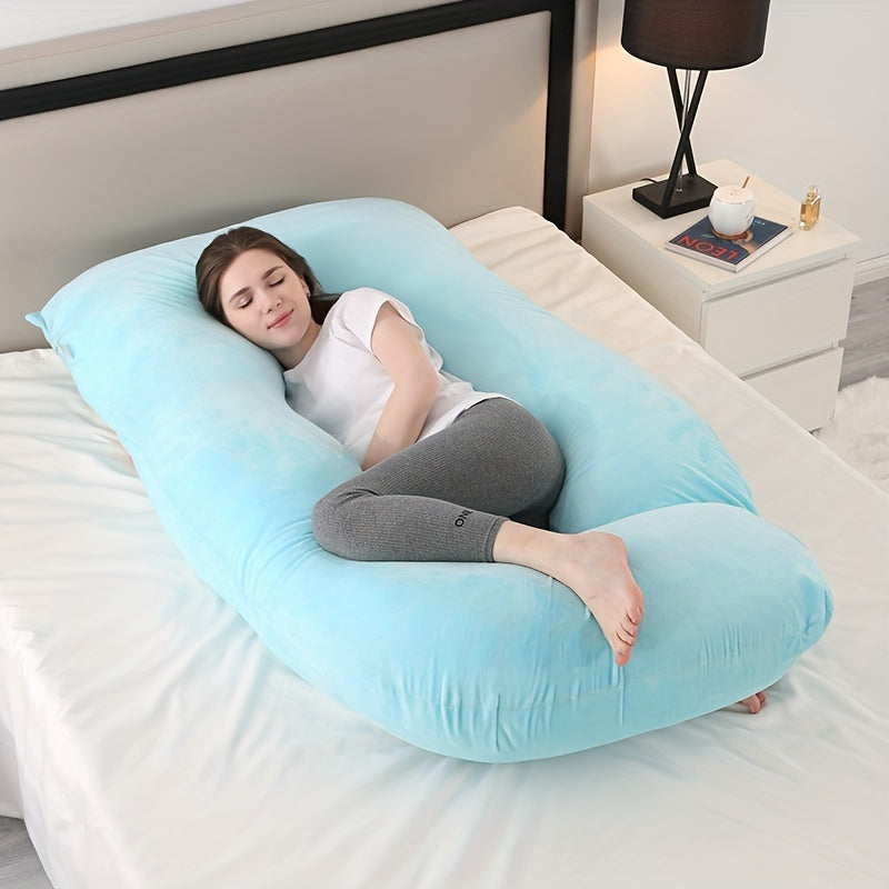 Pregnancy Support Pillow | 55 x 31 in | J-Shape Full Body Pillow | Maternity Sleep Support | Washable Cover | Brick by Brick