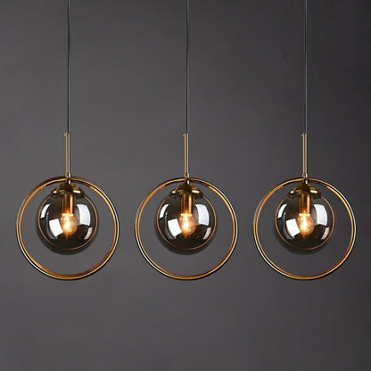 Glass Globe Pendant Lamp | 9.8 x 11.8 in | LED with 3 Light Modes | Elegant Indoor Fixture | Brick by Brick