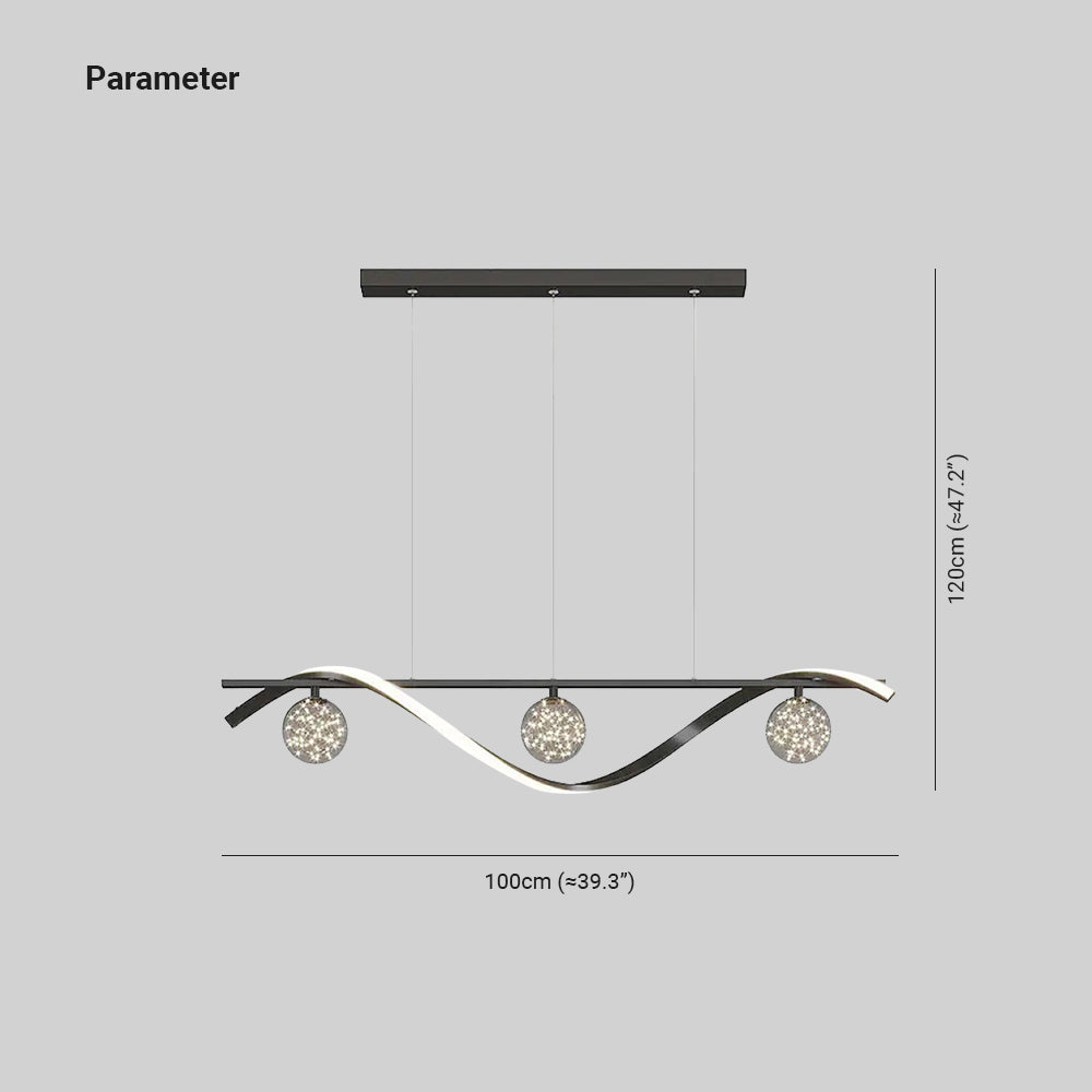 Graceful Arc Glass Globes Pendant Light | 39.3 - 47.2 in | Brass Metal Frame | Adjustable Cable | Brick by Brick