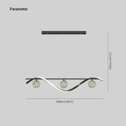 Graceful Arc Glass Globes Pendant Light | 39.3 - 47.2 in | Brass Metal Frame | Adjustable Cable | Brick by Brick