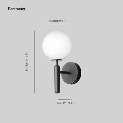 Valentina Vanity Wall Lamp | 5.5 x 6 x 12.5 in | Opalescent Glass Shade | Modern Design | Brick by Brick