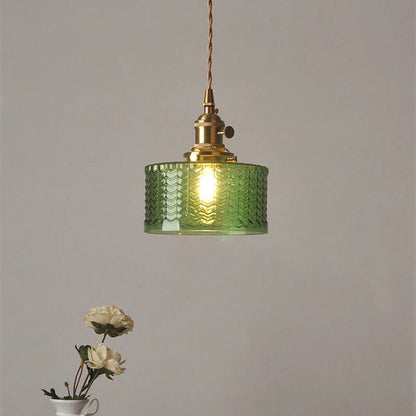 Cylinder Glass Pendant Light | Vintage Elegance | Adjustable Height 59" | Warm Glow for Modern Homes | Brick by Brick
