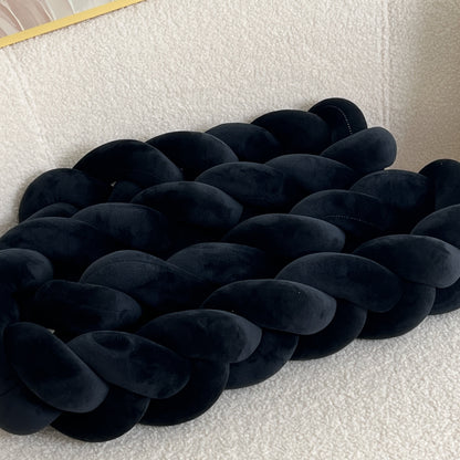 Braided Floor Cushion | Chunky Knit Floor Pillow | Modern Cream Seating | Decorative Home Accent | Brick by Brick