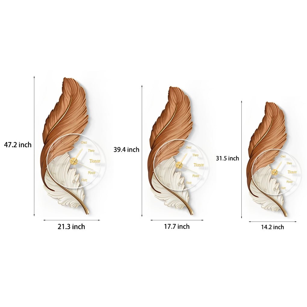 Feather Wall Clock | LED Wall Light | Unisex | Canvas Style | Ambient Lighting
