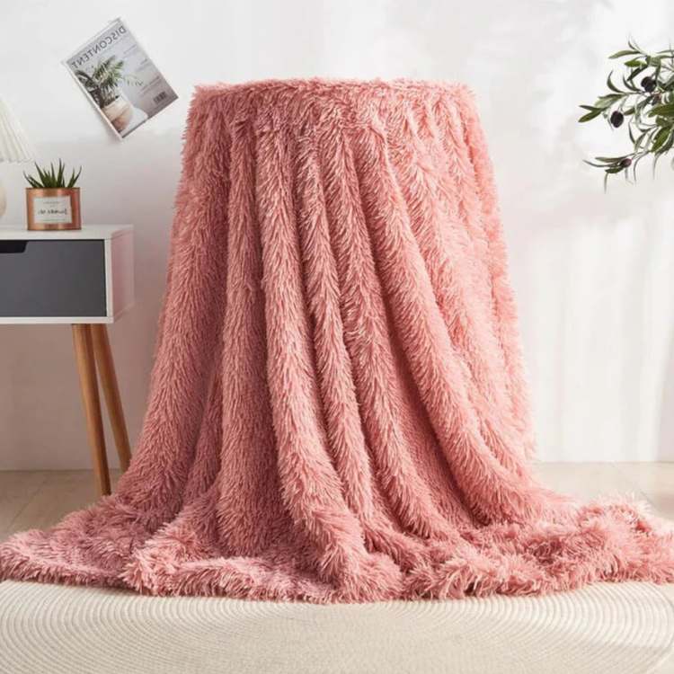 Faux Fur Throw Blanket | 31.5 - 78.7 in | Plush Cozy Layer | Soft Texture & Warmth | Brick by Brick