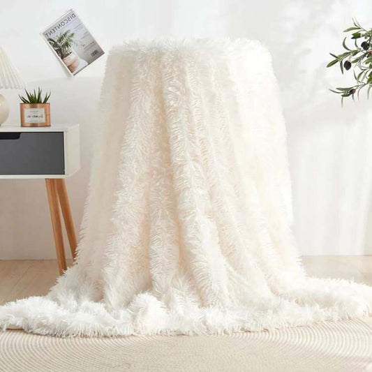 Faux Fur Throw Blanket | 31.5 - 78.7 in | Plush Cozy Layer | Soft Texture & Warmth | Brick by Brick