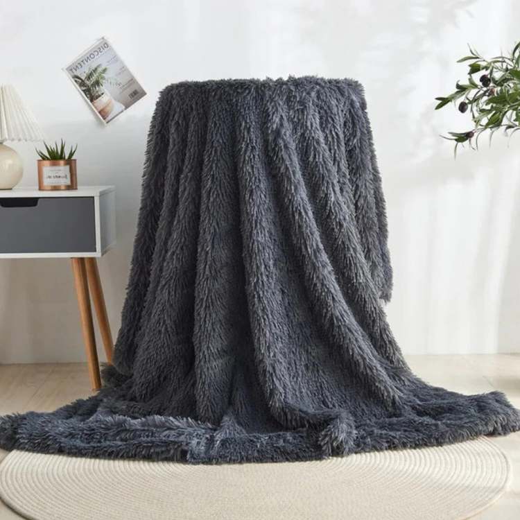 Faux Fur Throw Blanket | 31.5 - 78.7 in | Plush Cozy Layer | Soft Texture & Warmth | Brick by Brick