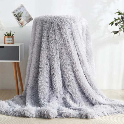 Faux Fur Throw Blanket | 31.5 - 78.7 in | Plush Cozy Layer | Soft Texture & Warmth | Brick by Brick