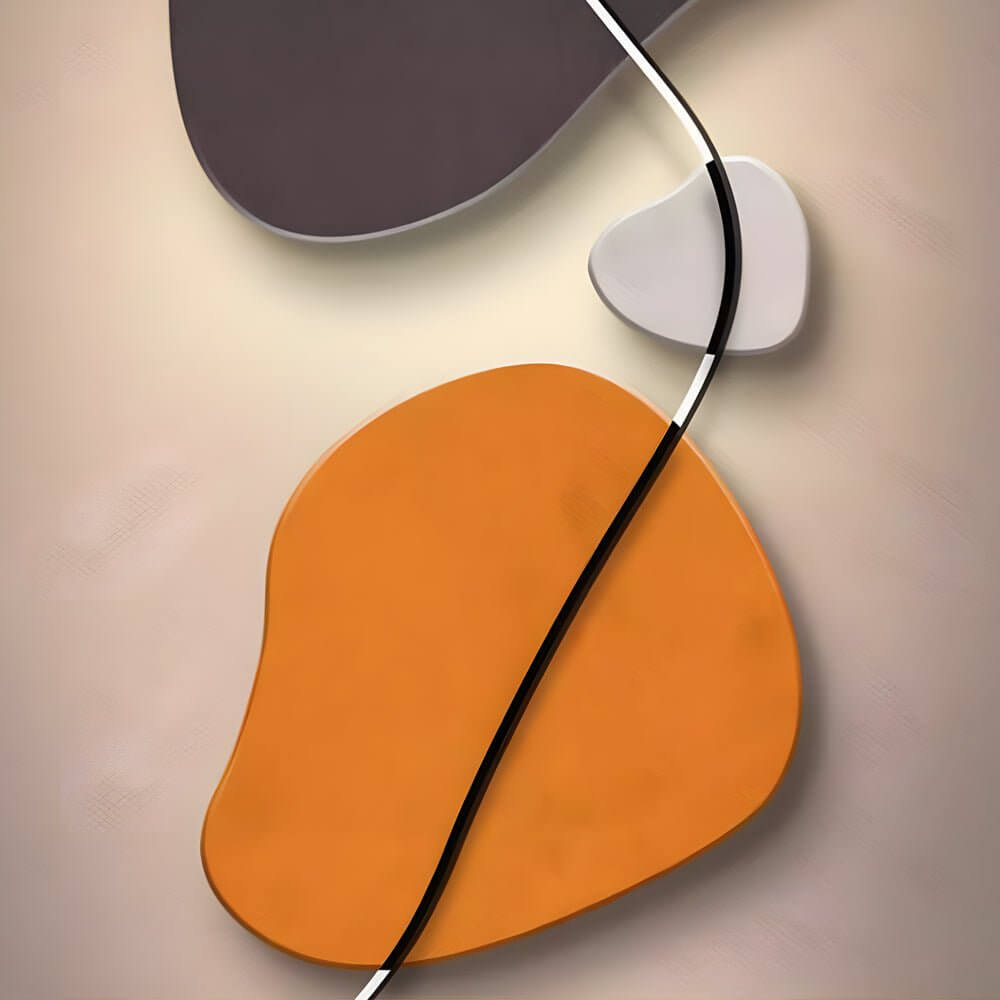Geometric Silent Wall Clock | Modern Canvas Wall Art | Noiseless Design | 20"