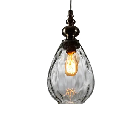 Vintage Glass Pendant Light | Nordic LED Ceiling Lamp | Retro Globe Hanging Fixture | Brick by Brick