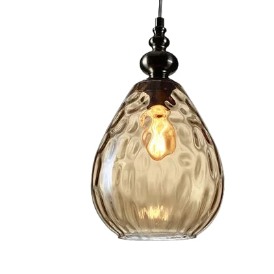 Vintage Glass Pendant Light | Nordic LED Ceiling Lamp | Retro Globe Hanging Fixture | Brick by Brick