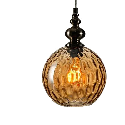 Vintage Glass Pendant Light | Nordic LED Ceiling Lamp | Retro Globe Hanging Fixture | Brick by Brick