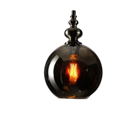 Vintage Glass Pendant Light | Nordic LED Ceiling Lamp | Retro Globe Hanging Fixture | Brick by Brick