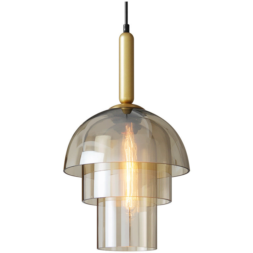 Glass Dome Pendant Light | Ceiling Light Fixture | H7.09-11.02 in | Modern Glass & Metal | Adjustable Hanging | Brick by Brick