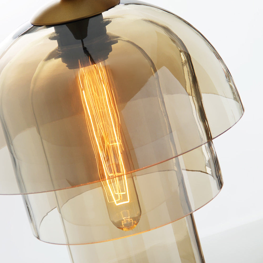 Glass Dome Pendant Light | Ceiling Light Fixture | H7.09-11.02 in | Modern Glass & Metal | Adjustable Hanging | Brick by Brick
