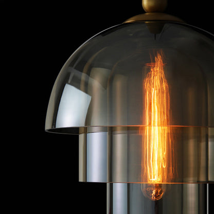 Glass Dome Pendant Light | Ceiling Light Fixture | H7.09-11.02 in | Modern Glass & Metal | Adjustable Hanging | Brick by Brick