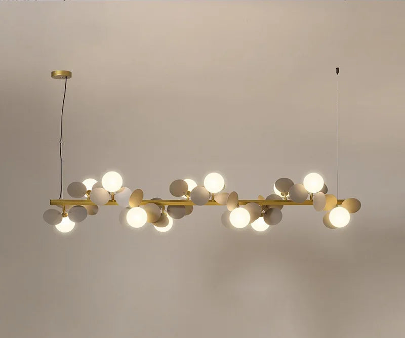 Modern Nordic Glass Ball Chandelier | 6 - 12 Heads | Long Gold Iron Pendant Light | LED Hanging Lamp | Brick by Brick