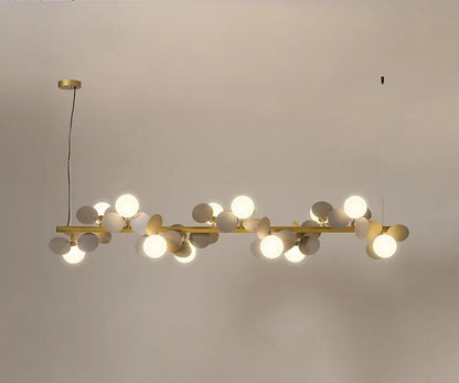 Modern Nordic Glass Ball Chandelier | 6 - 12 Heads | Long Gold Iron Pendant Light | LED Hanging Lamp | Brick by Brick