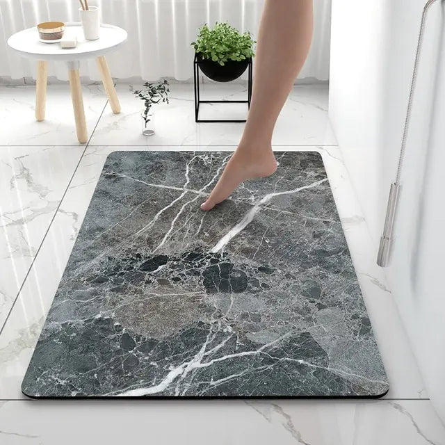 AquaArt Luxe Bath Mat | Artistic Design | Soft Absorbent Non-Slip Microfiber | Brick by Brick