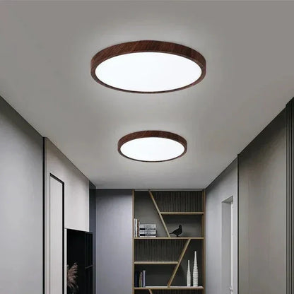 Ultrathin Ceiling Light | 11.8 or 15.7 in | LED Fixture | Walnut Finish | 3 Light Modes | Brick by Brick