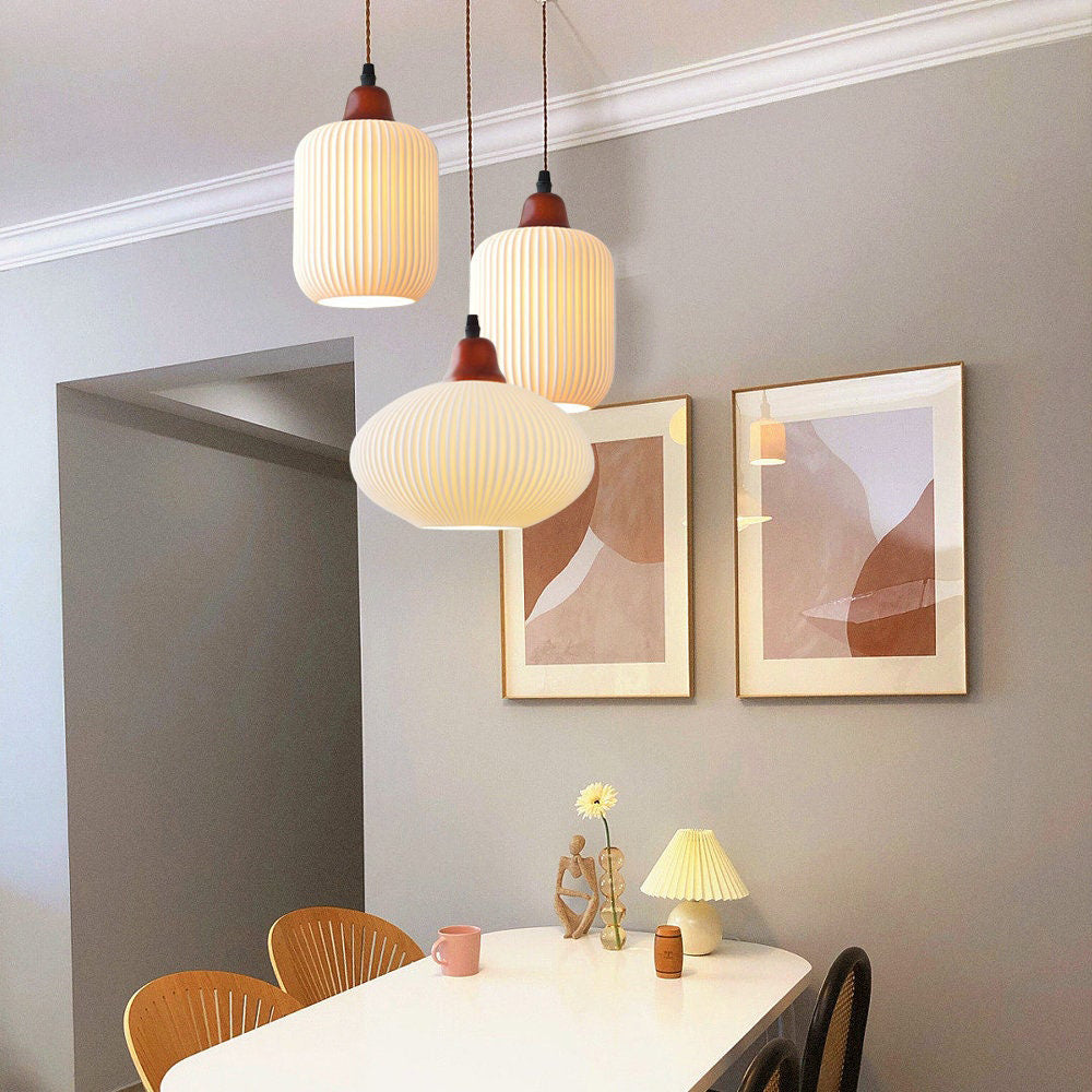 Ceramic Pendant Light | D5.91-9.06 in | Rustic Hanging Lamp | Cozy Home Lighting | Brick by Brick