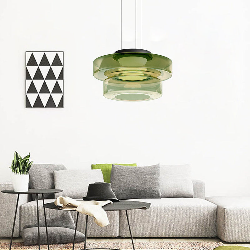 Creative Glass Pendant Lamp | Single layers- Three Layers | Modern Round Design | Warm LED Hanging Light | Brick by Brick