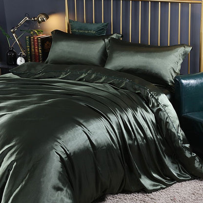 Luxury Silk Bedding Set | 47.2 - 70.9 in | 100% Pure Silk 4-Piece Collection | Soft Breathable Bed Linen | Brick by Brick