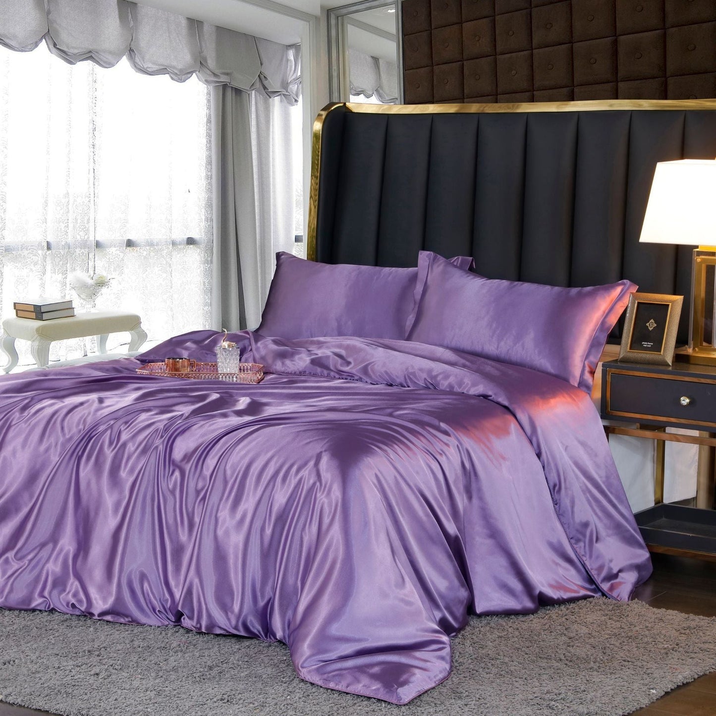 Luxury Silk Bedding Set | 47.2 - 70.9 in | 100% Pure Silk 4-Piece Collection | Soft Breathable Bed Linen | Brick by Brick