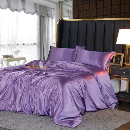 Luxury Silk Bedding Set | 47.2 - 70.9 in | 100% Pure Silk 4-Piece Collection | Soft Breathable Bed Linen | Brick by Brick