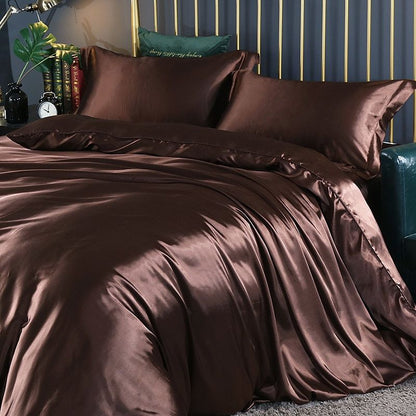 Luxury Silk Bedding Set | 47.2 - 70.9 in | 100% Pure Silk 4-Piece Collection | Soft Breathable Bed Linen | Brick by Brick