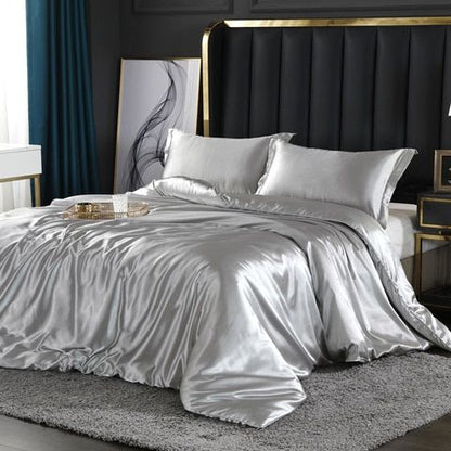 Luxury Silk Bedding Set | 47.2 - 70.9 in | 100% Pure Silk 4-Piece Collection | Soft Breathable Bed Linen | Brick by Brick