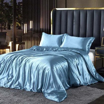 Luxury Silk Bedding Set | 47.2 - 70.9 in | 100% Pure Silk 4-Piece Collection | Soft Breathable Bed Linen | Brick by Brick