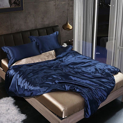 Luxury Silk Bedding Set | 47.2 - 70.9 in | 100% Pure Silk 4-Piece Collection | Soft Breathable Bed Linen | Brick by Brick