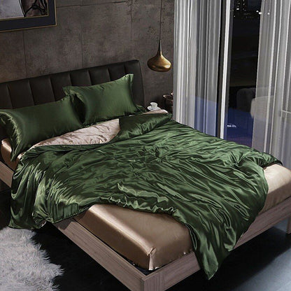 Luxury Silk Bedding Set | 47.2 - 70.9 in | 100% Pure Silk 4-Piece Collection | Soft Breathable Bed Linen | Brick by Brick