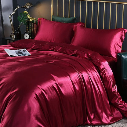 Luxury Silk Bedding Set | 47.2 - 70.9 in | 100% Pure Silk 4-Piece Collection | Soft Breathable Bed Linen | Brick by Brick