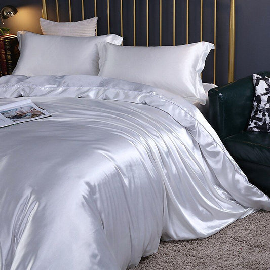 Luxury Silk Bedding Set | 47.2 - 70.9 in | 100% Pure Silk 4-Piece Collection | Soft Breathable Bed Linen | Brick by Brick