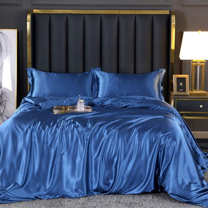 Luxury Silk Bedding Set | 47.2 - 70.9 in | 100% Pure Silk 4-Piece Collection | Soft Breathable Bed Linen | Brick by Brick