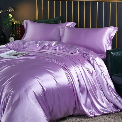 Luxury Silk Bedding Set | 47.2 - 70.9 in | 100% Pure Silk 4-Piece Collection | Soft Breathable Bed Linen | Brick by Brick