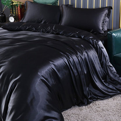 Luxury Silk Bedding Set | 47.2 - 70.9 in | 100% Pure Silk 4-Piece Collection | Soft Breathable Bed Linen | Brick by Brick
