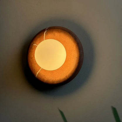 Round Marble Wall Lamp | 7.9 x 5.1 | Minimalist Design | Indoor LED Lighting | Brick by Brick