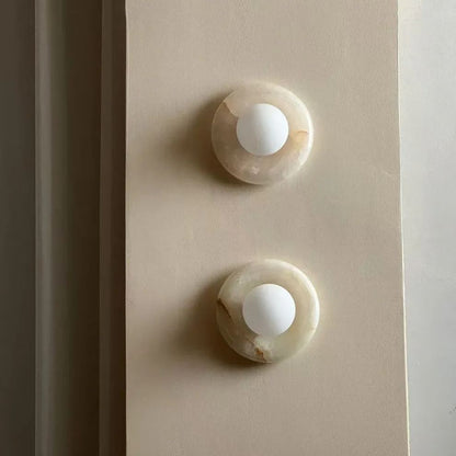 Round Marble Wall Lamp | 7.9 x 5.1 | Minimalist Design | Indoor LED Lighting | Brick by Brick