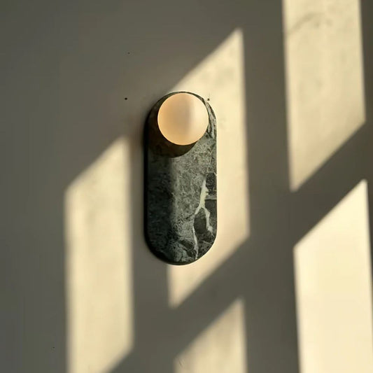 Minimalist Marble Glass Wall Lamp | 5.5 x 13.8 in Elegant Indoor Sconce | Brick by Brick