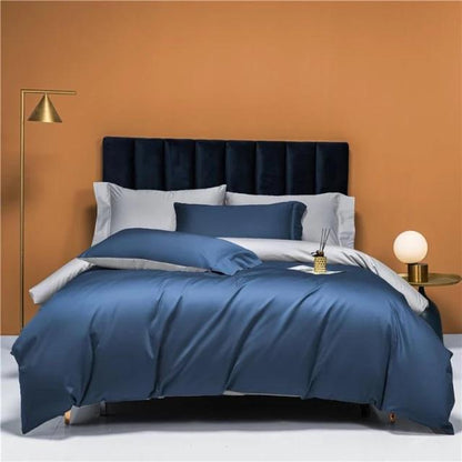 Egyptian Cotton Duvet Set | 78.8 or 86.6 in | Reversible Luxury Bedding | Soft Durable 3-Piece Cotton Comforter Cover | Brick by Brick