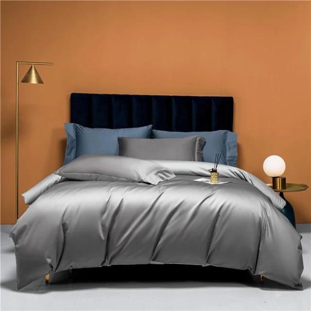Egyptian Cotton Duvet Set | 78.8 or 86.6 in | Reversible Luxury Bedding | Soft Durable 3-Piece Cotton Comforter Cover | Brick by Brick