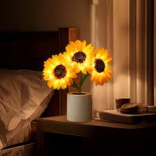 Sunflower Table Lamp | LED Floral Night Light | Nature-Inspired Decorative Lighting | Brick by Brick